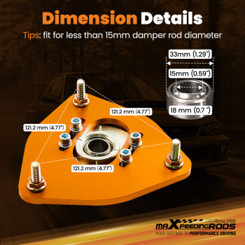 Compatible for Subaru Impreza 02-07 Front Left and Right Camber Plates Kit For Coilover