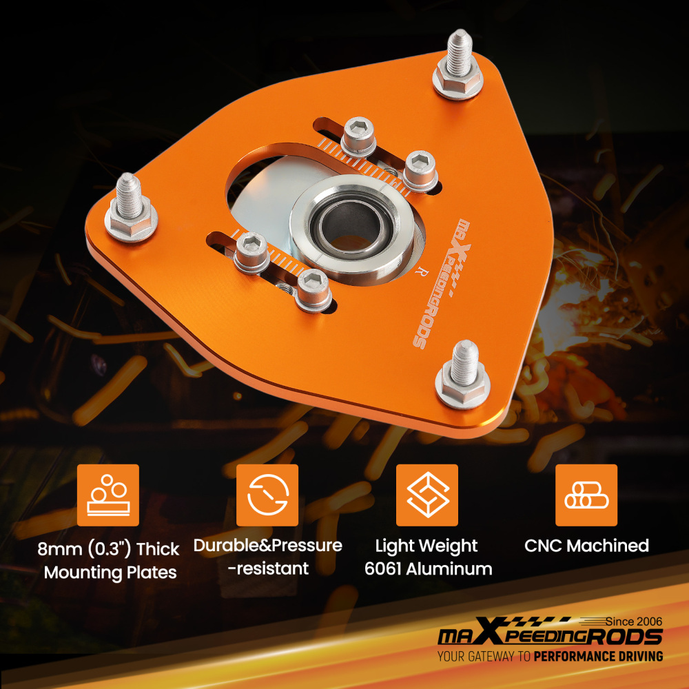 Compatible for Subaru Impreza 2002-2007 GDA GDB Front Camber Plates Kit For Coilover Gold