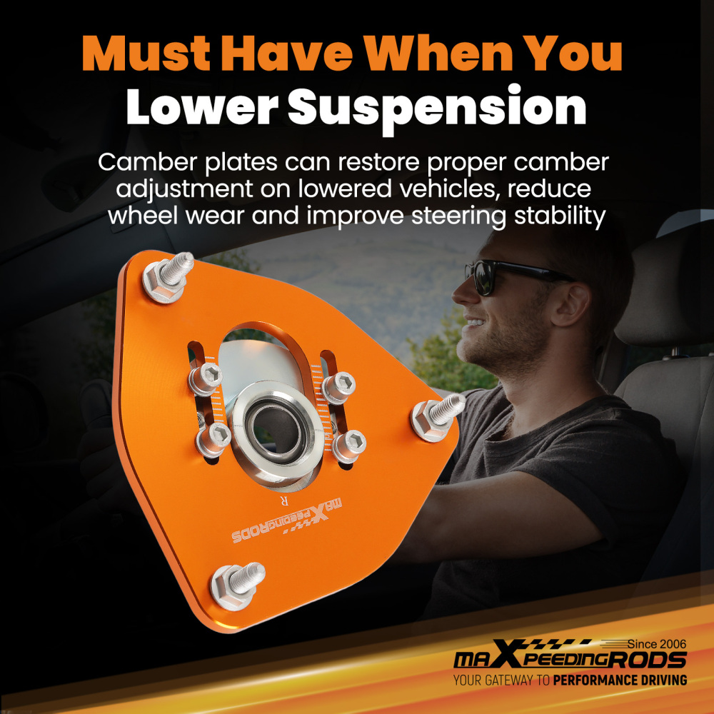 Compatible for Subaru Impreza 2002-2007 GDA GDB Front Camber Plates Kit For Coilover Gold