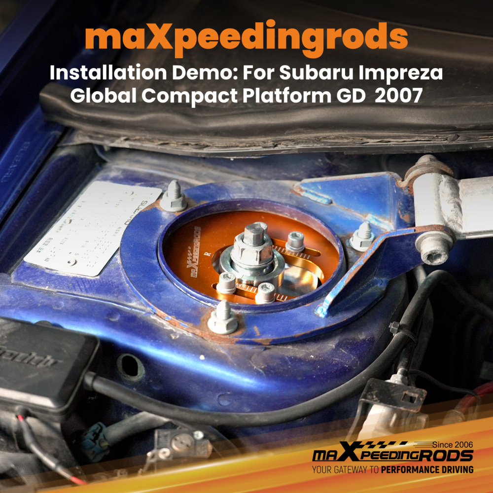 Compatible for Subaru Impreza 2002-2007 GDA GDB Front Camber Plates Kit For Coilover Gold