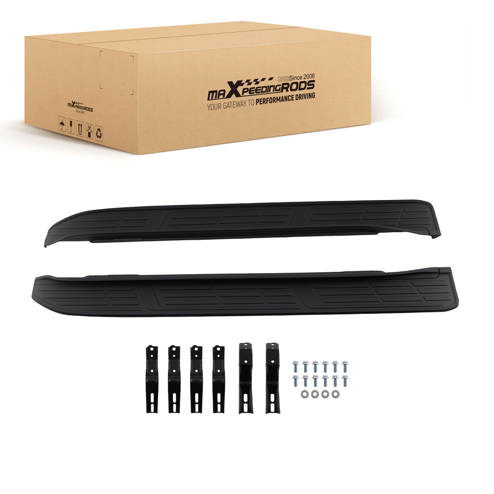 Aluminum Running Boards compatible for Toyota LandCruiser Prado J150 2017-2023 Black Set