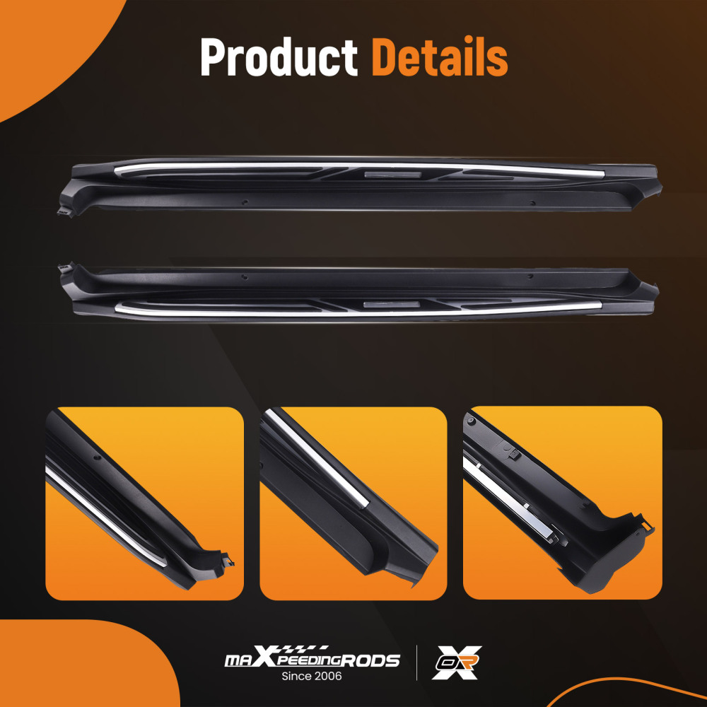 Aluminum Running Board Steps compatible for Toyota CH-R CHR 2016-2023 Nerf Bars Non-Slip