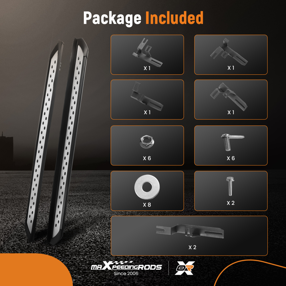 Nerf Bars Running Board Side Step Set compatible for Toyota RAV4 Prime compatible for RAV4 2019-2023 Black