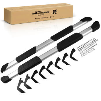 5 Black Side Step Bar compatible for Toyota Tundra Double Cab 07-21 Non-Slip Nerf Bars