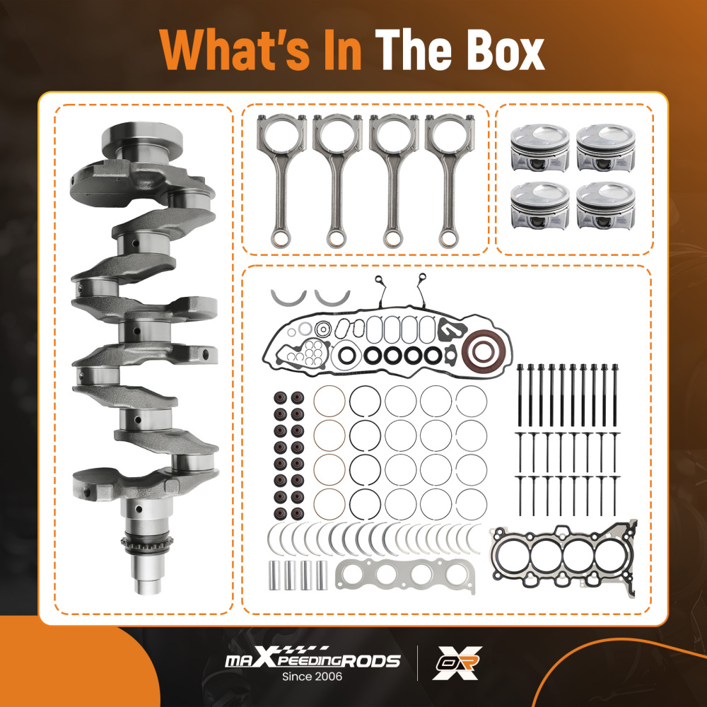 G4NC 2.0L Engine Rebuild Overhaul Kit & Crankshaft Rods Pistons compatible for Hyundai Kia