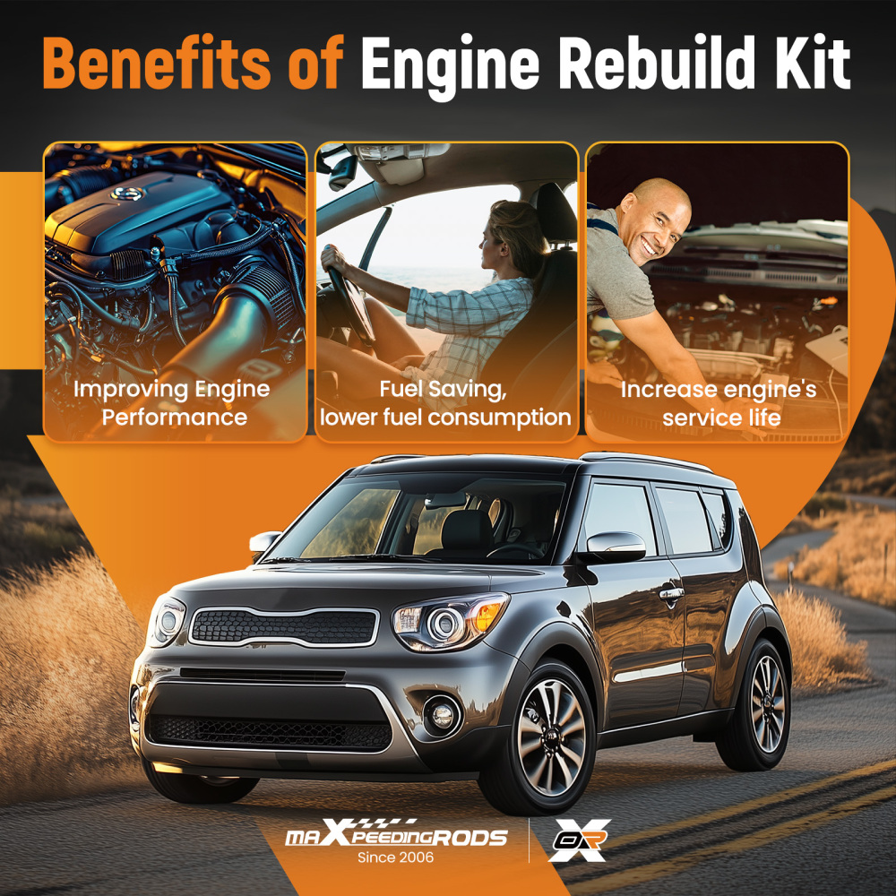 G4NC 2.0L Engine Rebuild Overhaul Kit & Crankshaft Rods Pistons compatible for Hyundai Kia