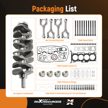 G4KE 2.4L Engine Overhaul Rebuild Kit - Crankshaft Con Rods Set compatible for Hyundai KIA