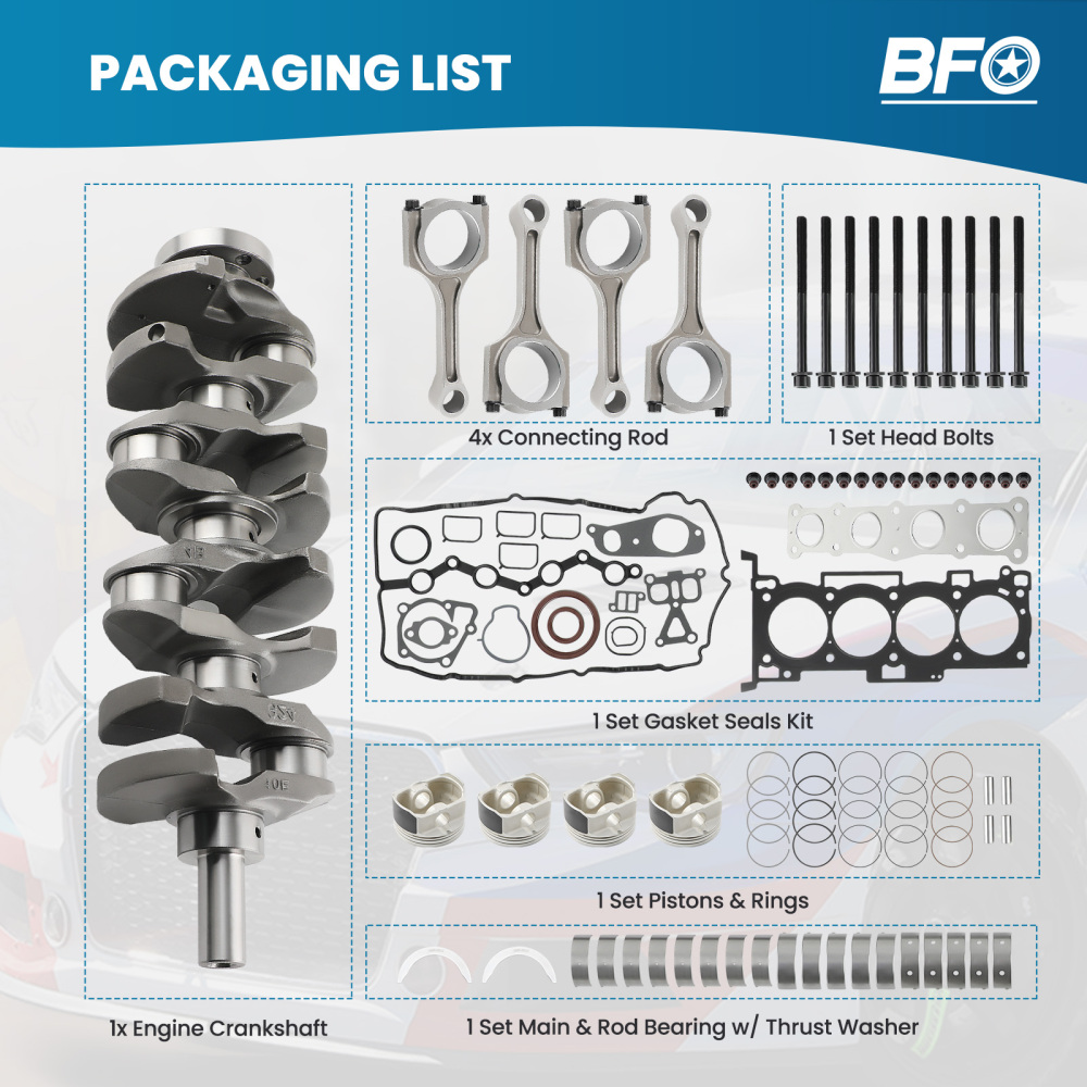 G4KE 2.4L Engine Overhaul Rebuild Kit - Crankshaft / Con Rods compatible for Hyundai KIA