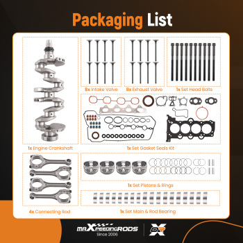 G4FD Engine Rebuild Overhaul Kit - CrankshaftCon Rods compatible for Hyundai KIA 1.6L