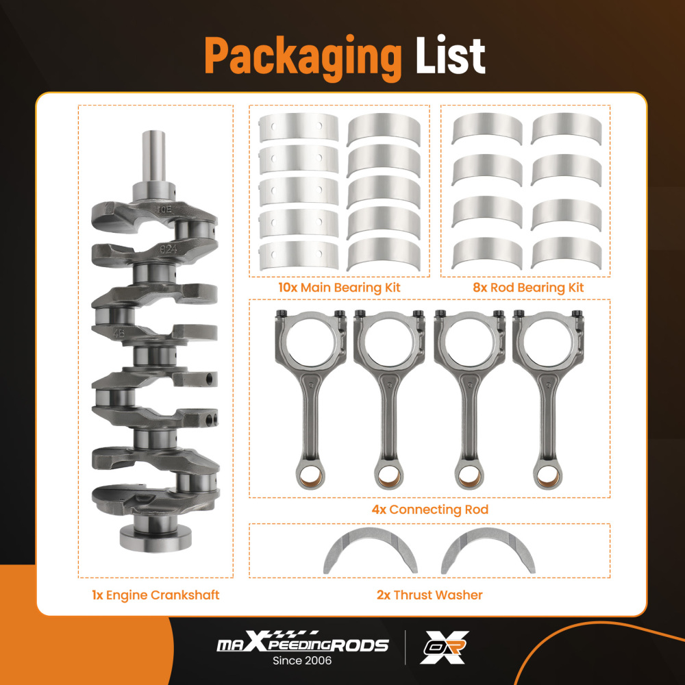 CrankshaftConnecting Rods Kit compatible for Hyundai Sonata/Santa FeKia Optima 2.4L