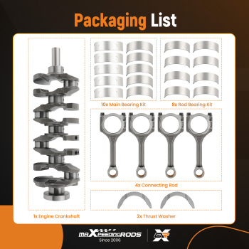 CrankshaftConnecting Rods Kit compatible for Hyundai Sonata/Santa FeKia Optima 2.4L