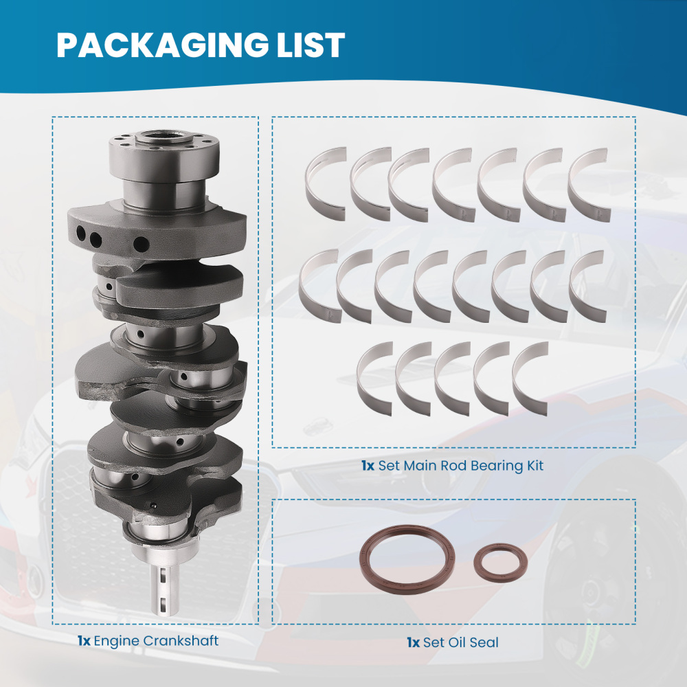 Crankshaft + Main Rod Bearings 623R63CA00 compatible for Hyundai Santa Fe compatible for Kia Sorento 3.3L