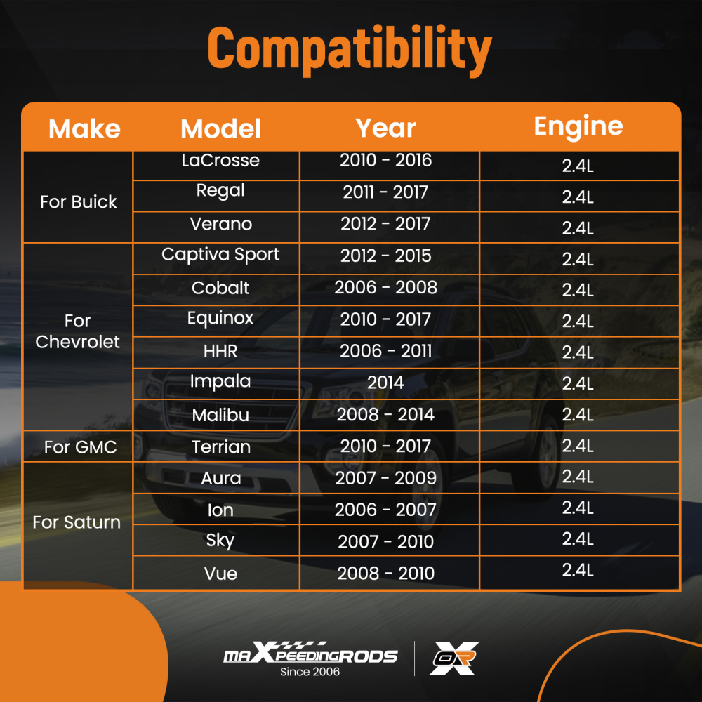 2.4L Engine Rebuild Overhaul Kit Crankshaft Rods Timing compatible for Chevrolet Buick GMC