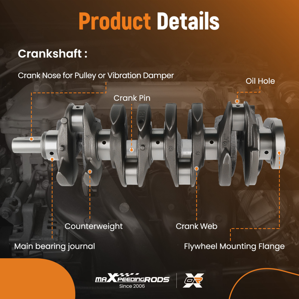 2.4L Engine Rebuild Overhaul Kit Crankshaft Rods Timing compatible for Chevrolet Buick GMC