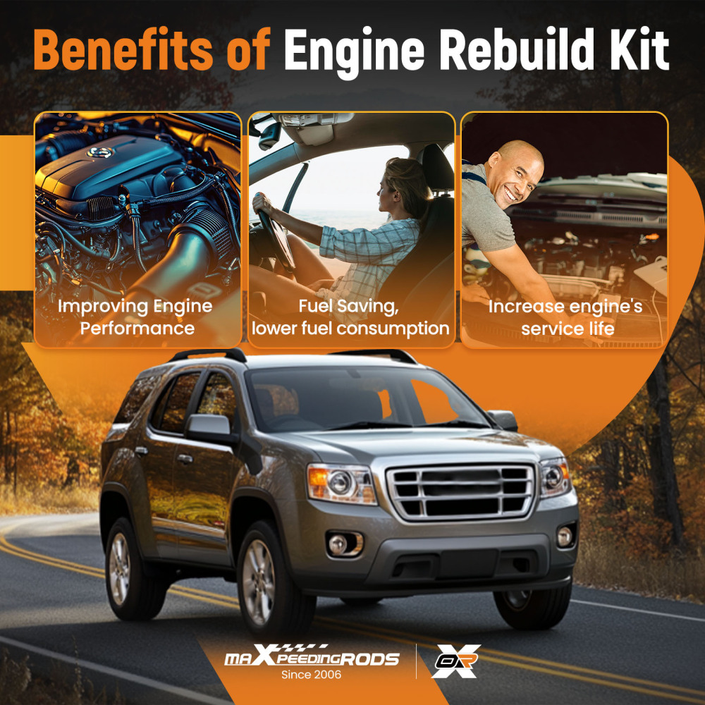 2.4L Engine Rebuild Overhaul Kit Crankshaft Rods Timing compatible for Chevrolet Buick GMC