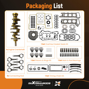 AJ126 3.0L V6 Engine Overhaul Rebuild Kit w/ Crankshaft Rods Timing compatible for Jaguar