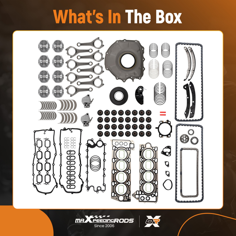 AJ133 5.0L Engine Piston Gasket Set w/ RodsTiming Kit compatible for Jaguar Ranger compatible for Rover