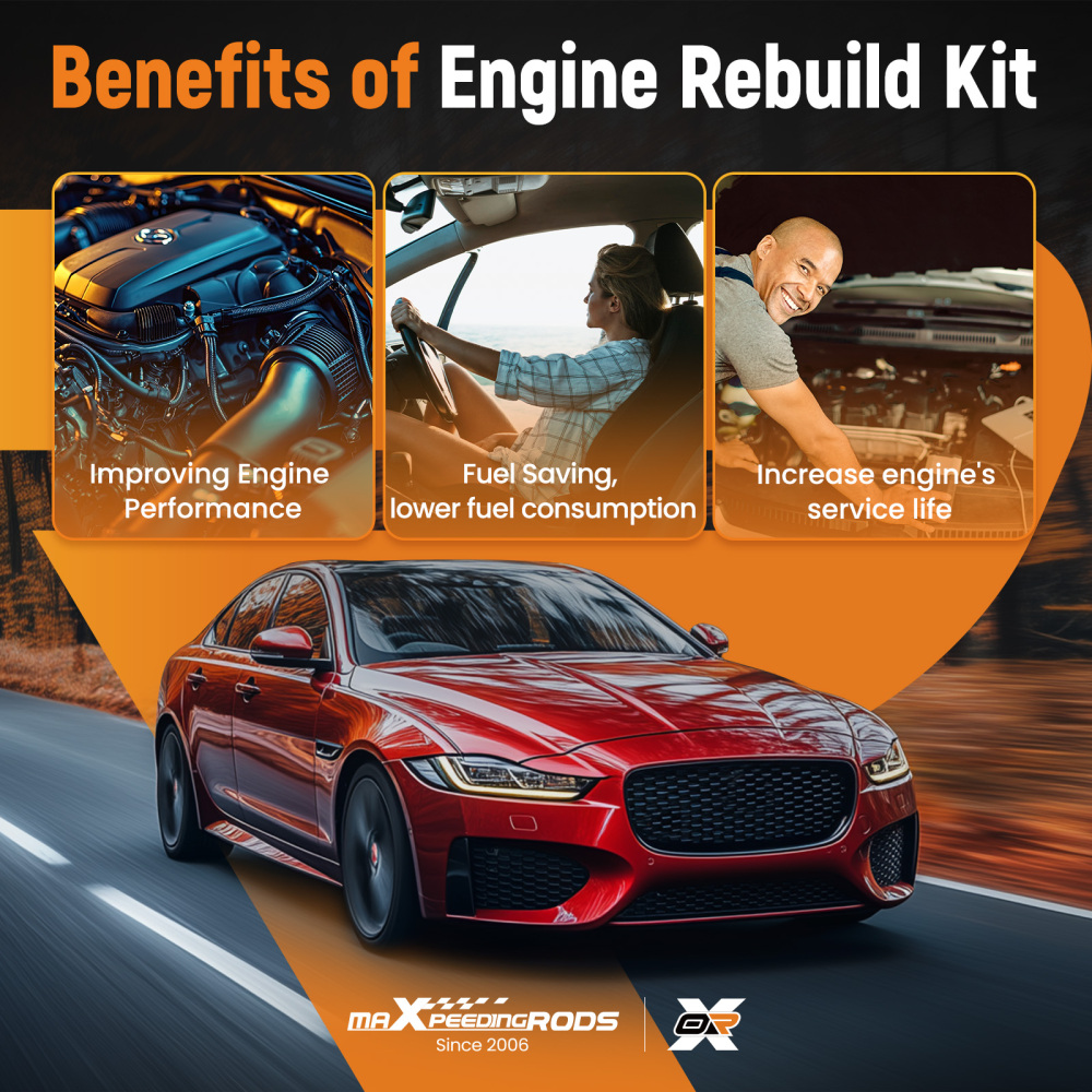 AJ133 5.0L Engine Piston Gasket Set w/ RodsTiming Kit compatible for Jaguar Ranger compatible for Rover