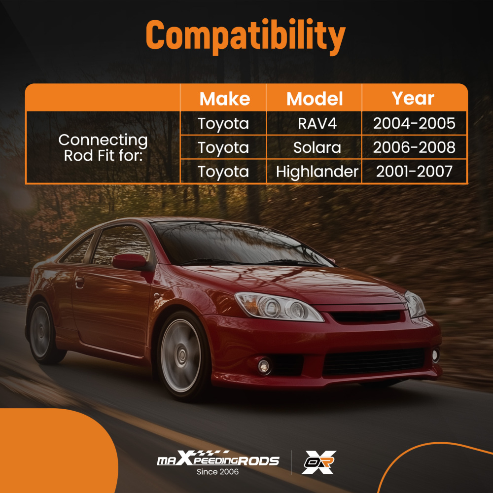 2.4L CrankshaftConnecting RodsMain Rod Bearings compatible for Toyota Scion 2AZ-FE