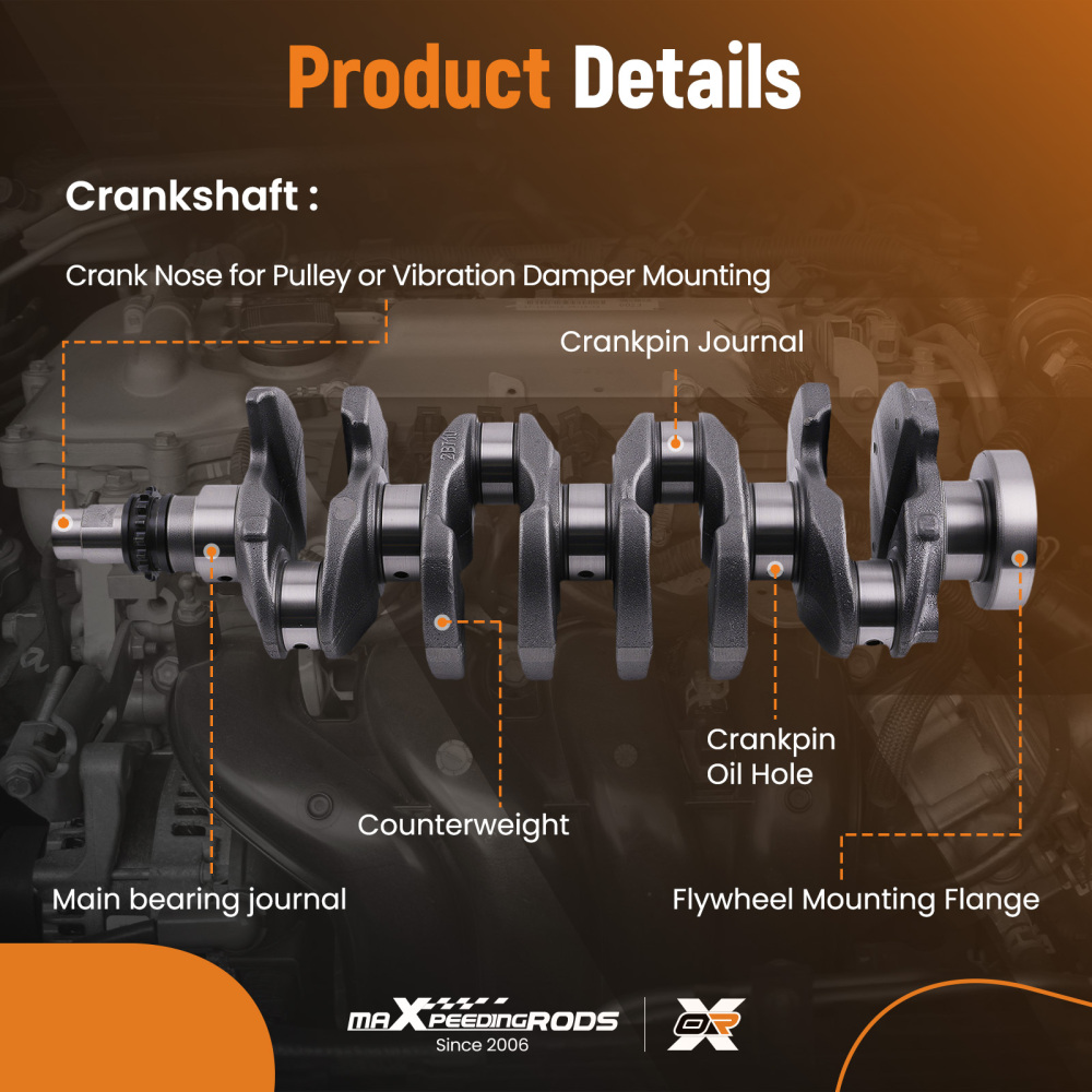 G4FJ 1.6L Turbo Engine Overhaul Rebuild Kit - Crankshaft / Rods compatible for Hyundai KIA