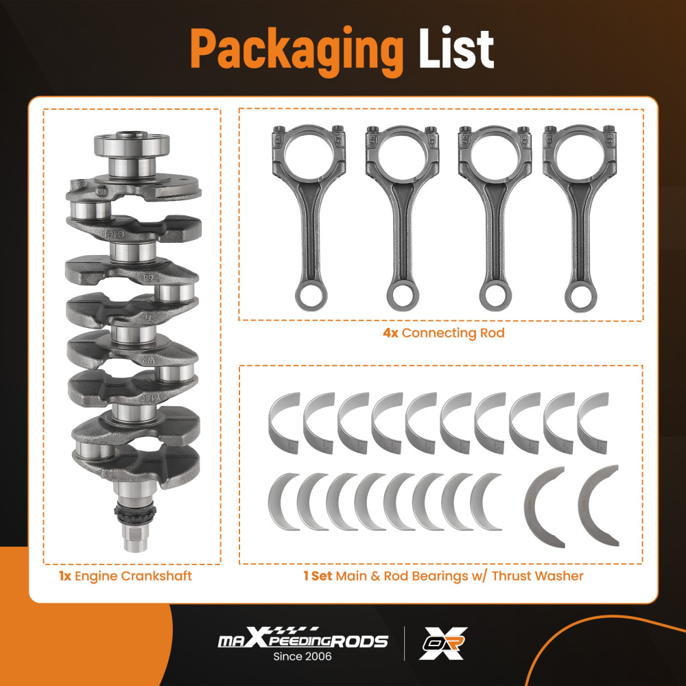 G4FJ 1.6L CrankshaftConnecting RodsBearings compatible for Hyundai Tucson compatible for Kia Soul