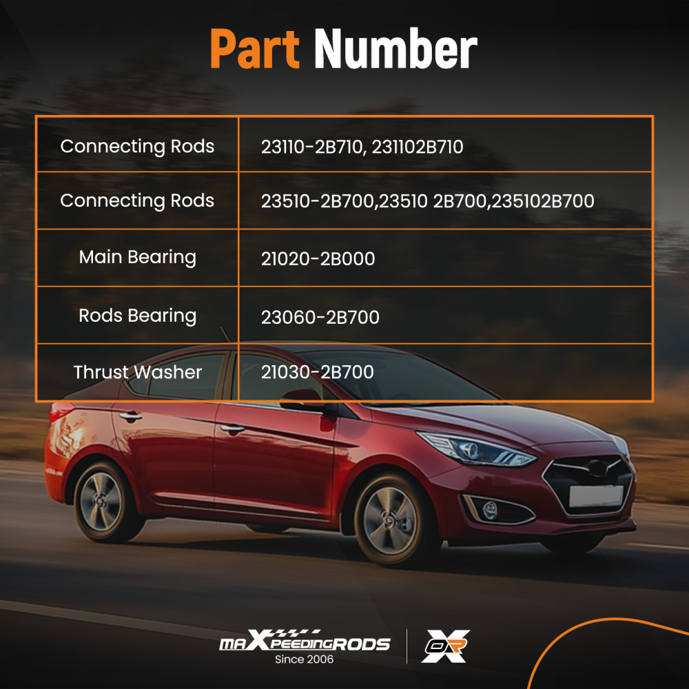 G4FJ 1.6L CrankshaftConnecting RodsBearings compatible for Hyundai Tucson compatible for Kia Soul
