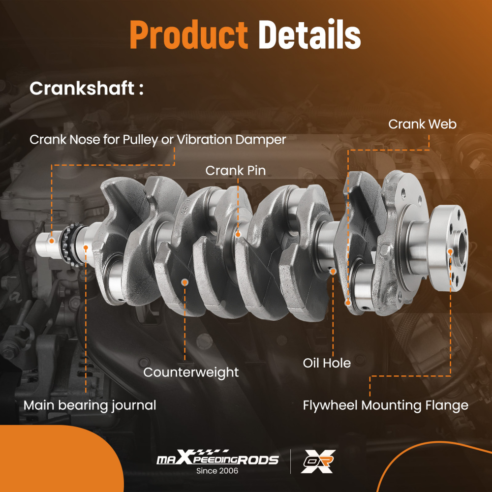 G4FJ 1.6L CrankshaftConnecting RodsBearings compatible for Hyundai Tucson compatible for Kia Soul