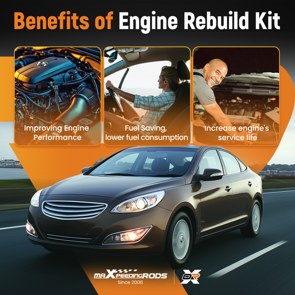 Engine CrankshaftConRodBearingGasket Kit compatible for Hyundai KIA 2.0L G4NA