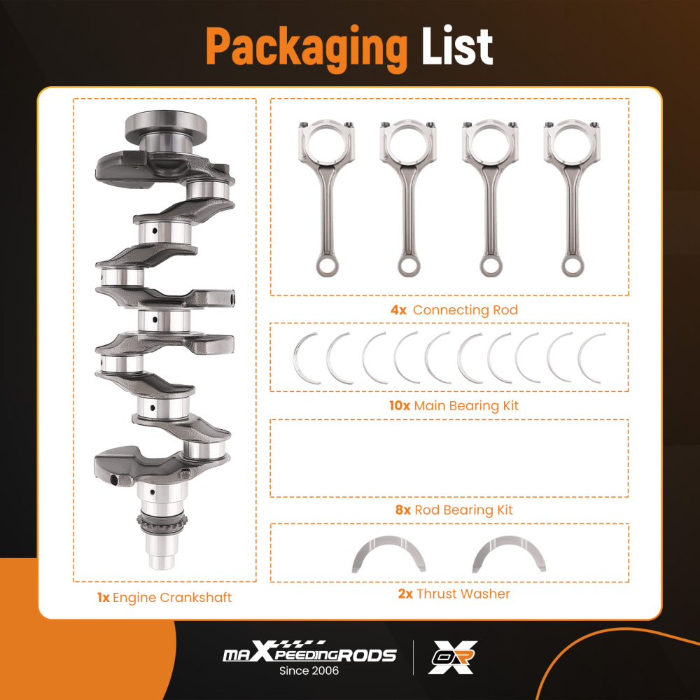 G4NB 1.8L Engine Crankshaft w/ RodsBearings Kit compatible for Hyundai Elantra Forte compatible for KIA