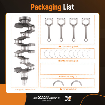 G4NB 1.8L Engine Crankshaft w/ RodsBearings Kit compatible for Hyundai Elantra Forte compatible for KIA