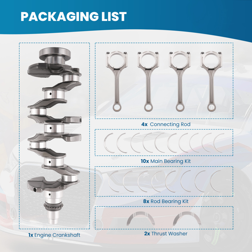 G4NB 1.8L Engine CrankshaftRodsBearings Set compatible for Hyundai Elantra Forte compatible for KIA