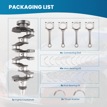 G4NB 1.8L Engine CrankshaftRodsBearings Set compatible for Hyundai Elantra Forte compatible for KIA