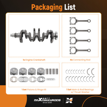 G4NC 2.0L Engine Rebuild Overhaul Kit w/ Crankshaft compatible for Hyundai Kia Forte Soul