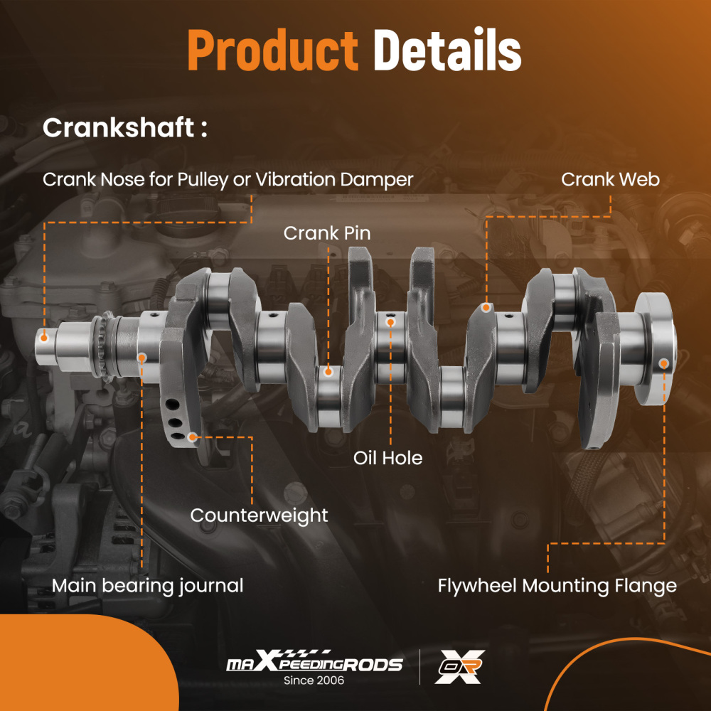 G4NC Engine Crankshaft Conrod Pistons Bearing Kit compatible for Hyundai KIA Soul 2.0L