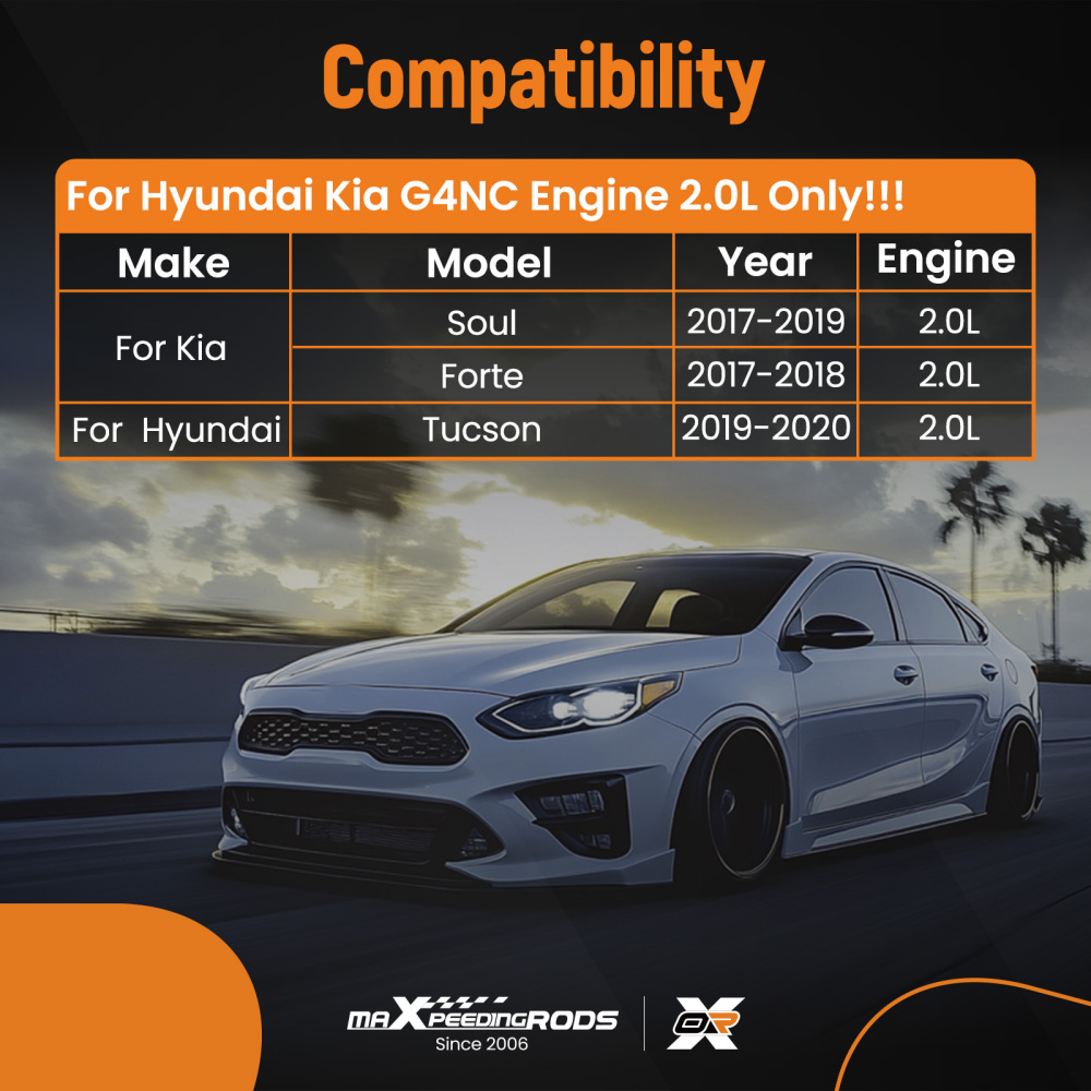 G4NC Engine Crankshaft Pistons Gasket Timing KitConrods compatible for Hyundai Kia 2.0L