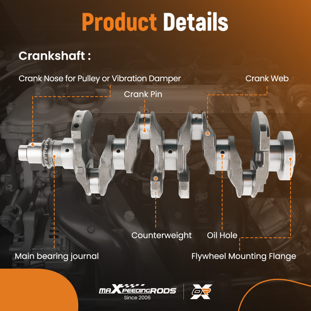 G4NC Engine Crankshaft Pistons Gasket Timing KitConrods compatible for Hyundai Kia 2.0L