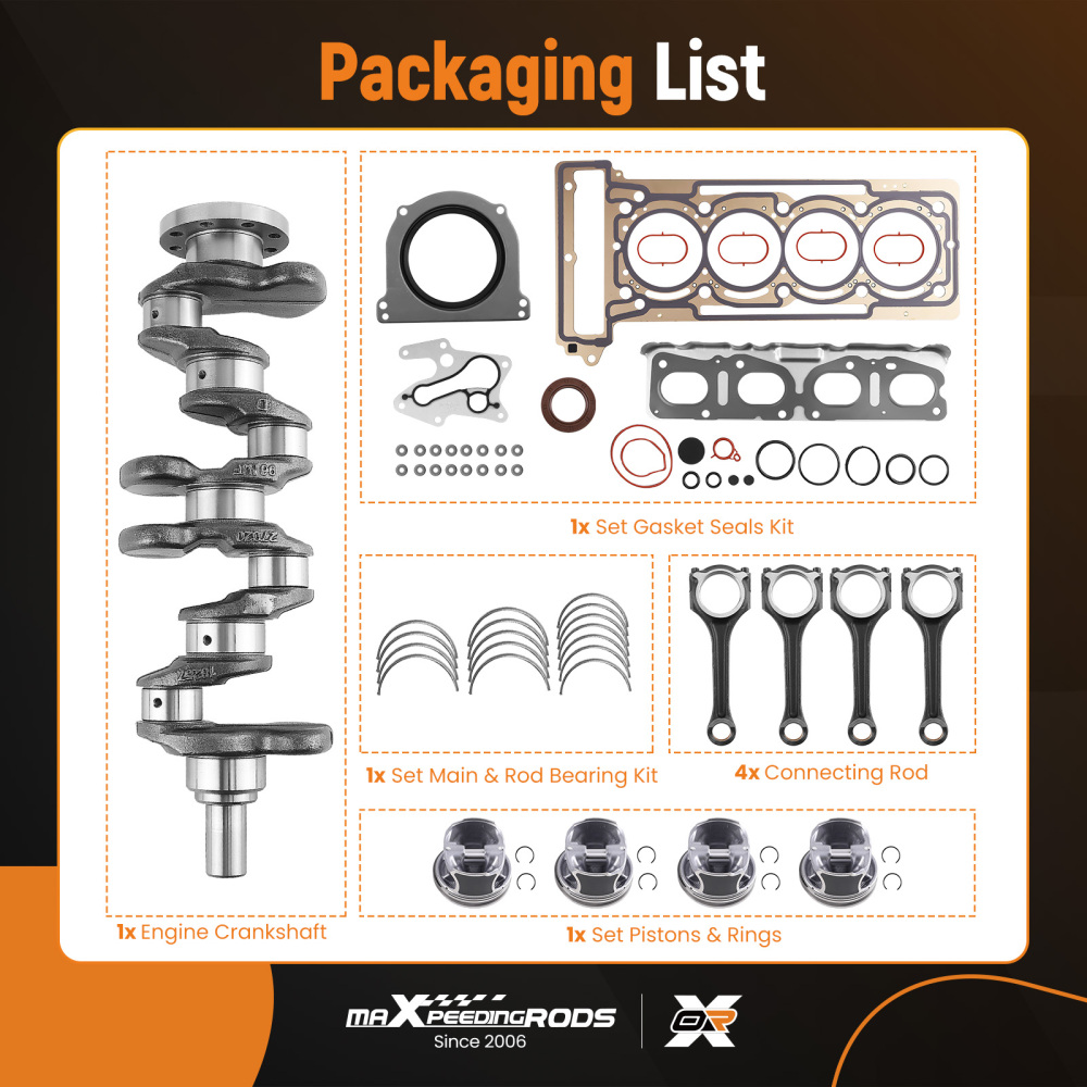 Engine Overhaul Rebuild Kit / Crankshaft / Pistons compatible for Mercedes-Benz M270 1.6T