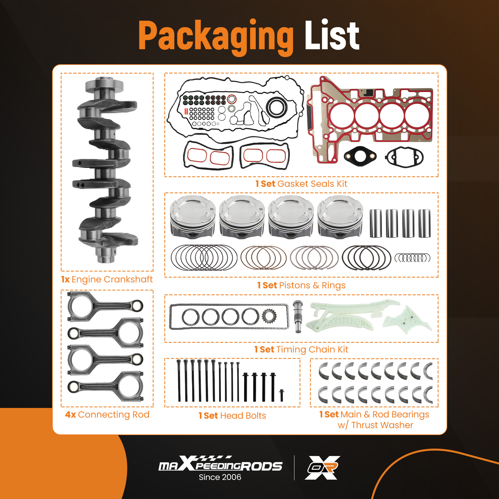 N20 2.0 Engine Overhaul Rebuild Kit Crankshaft/Conrods
