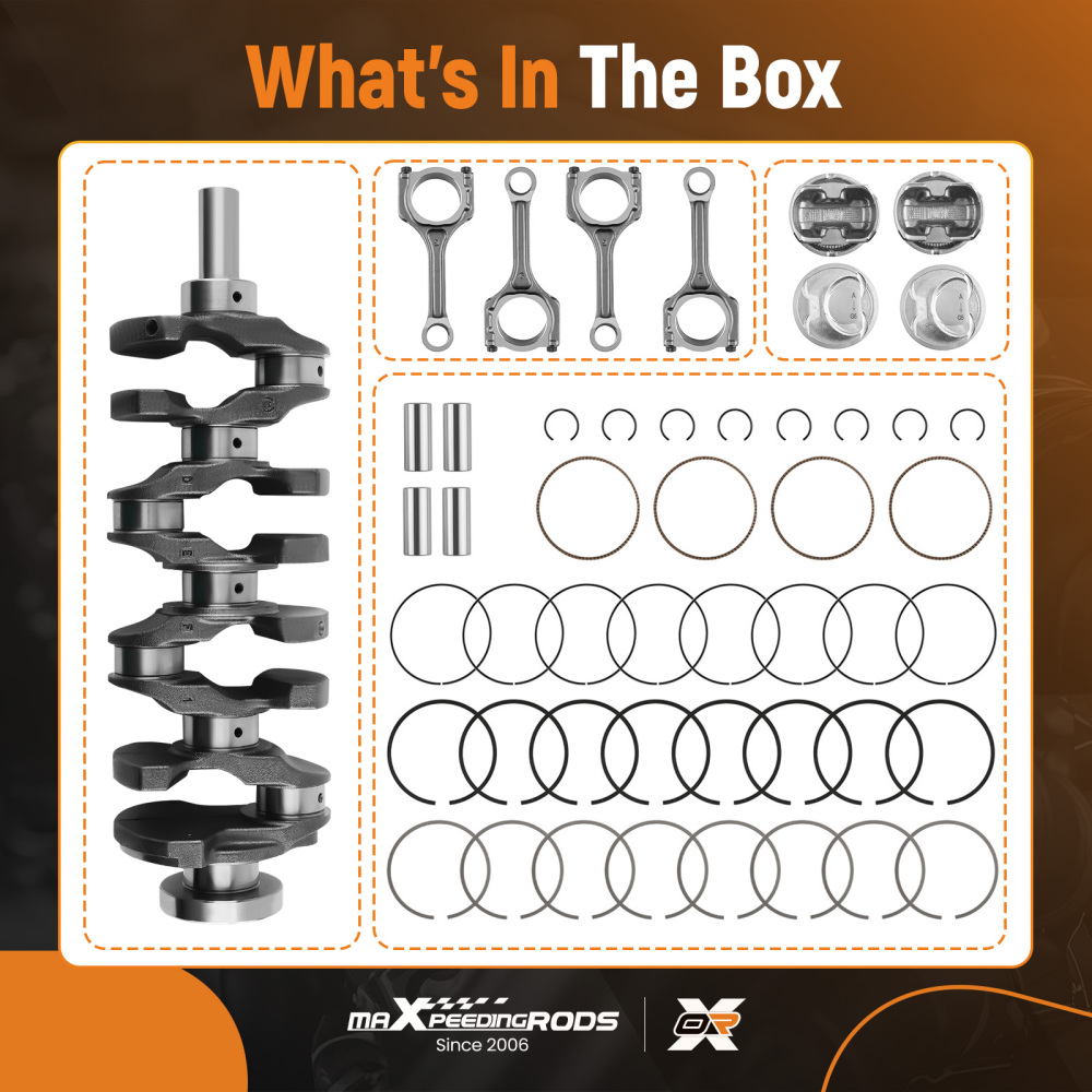 G4KJ 2.4L Engine Crankshaft4X RodsPiston Kit compatible for Hyundai Sonata compatible for Kia Optima
