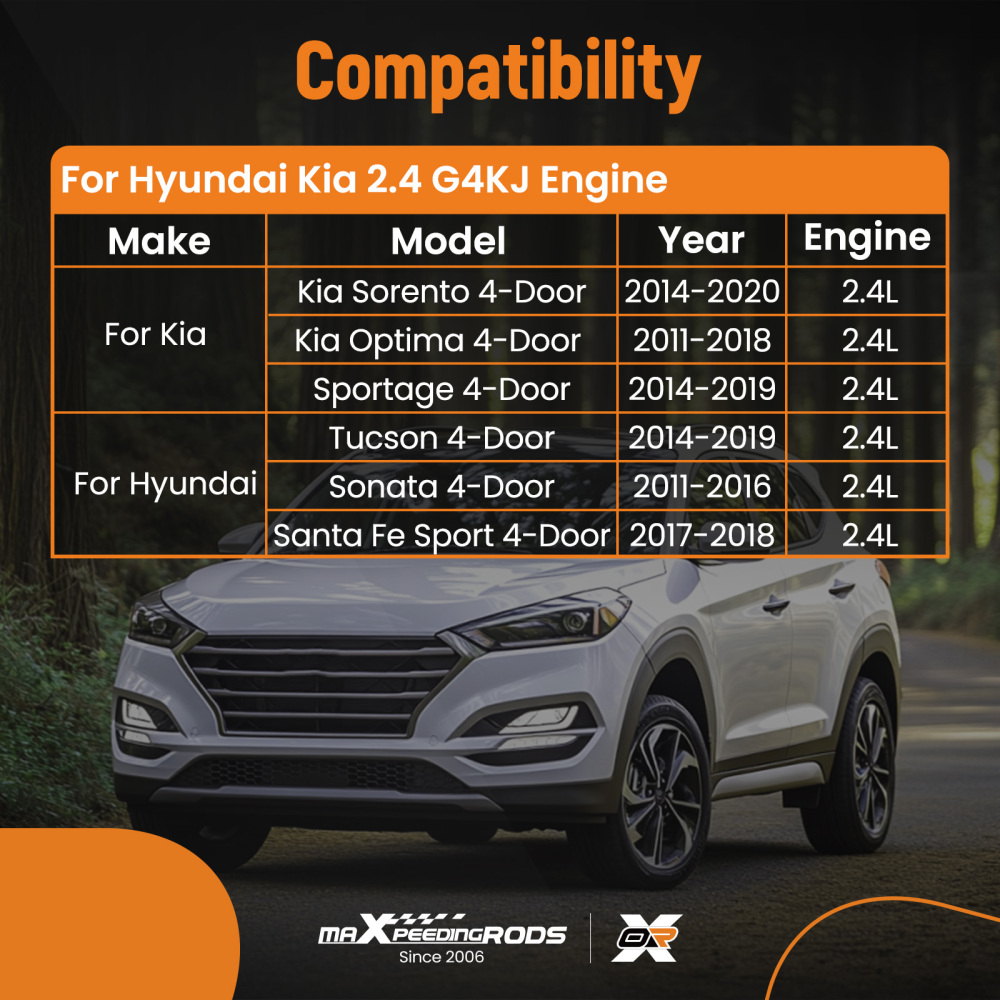 G4KJ 2.4L Engine Crankshaft4X RodsPiston Kit compatible for Hyundai Sonata compatible for Kia Optima