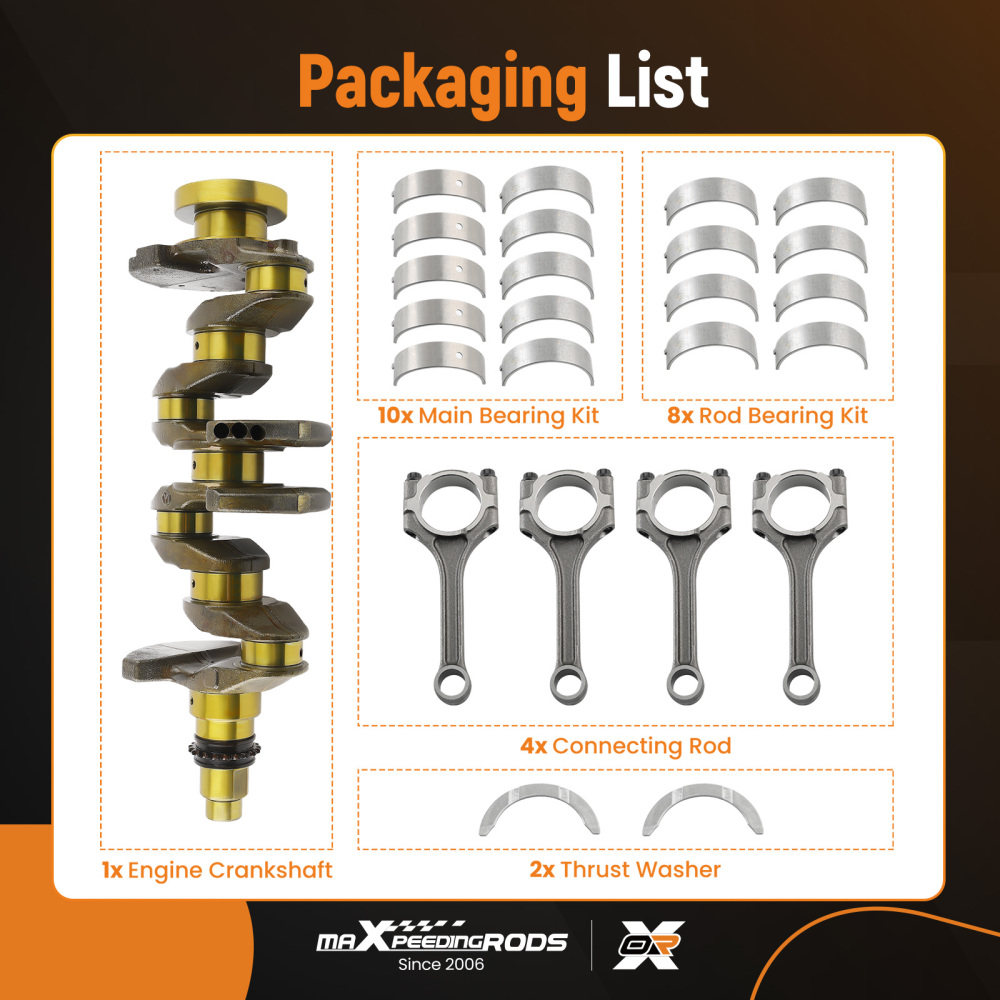 623V6-2EH00 Crankshaft ConRods Bearing Set compatible pour Hyundai KIA Soul 2.0L 12-19