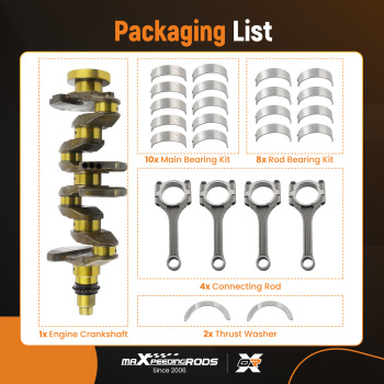 623V6-2EH00 Crankshaft ConRods Bearing Set compatible pour Hyundai KIA Soul 2.0L 12-19