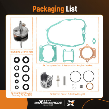 Crankshaft Piston Engine Rebuild Kit For 1988-2006 compatible for Yamaha Blaster 200 YFS200