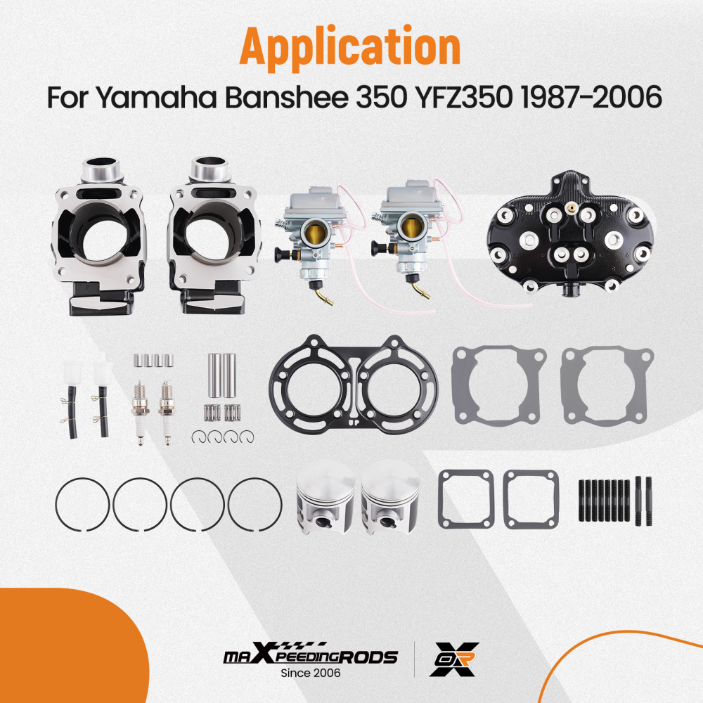 Carburetor Cylinder Piston Gasket Kit compatible for Yamaha Banshee 350 1987- 2006 Engine