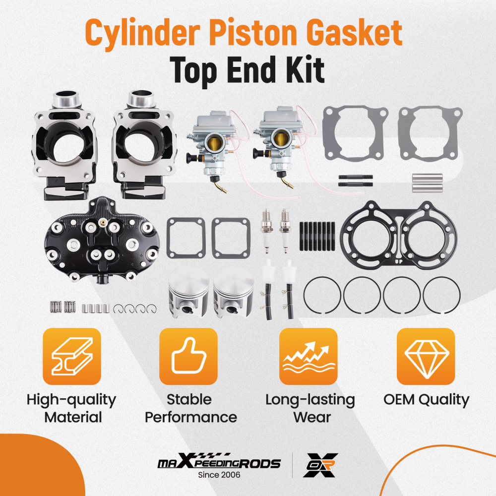 Carburetor Cylinder Piston Gasket Kit compatible for Yamaha Banshee 350 1987- 2006 Engine