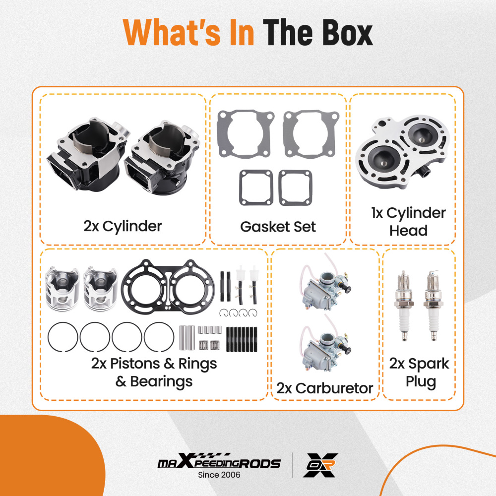 Carburetor Cylinder Piston Gasket Kit compatible for Yamaha Banshee 350 1987- 2006 Engine