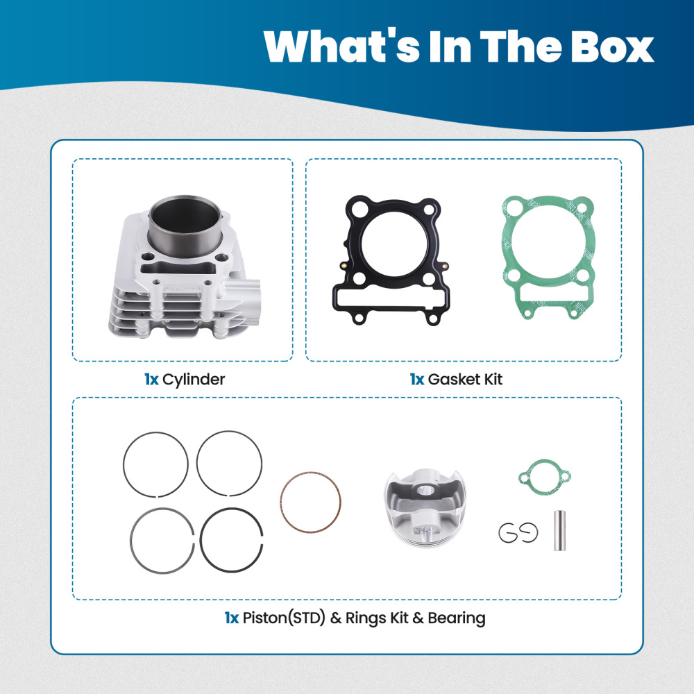 Cylinder w/ New PistonTop End Kit compatible for Yamaha YFM 250 Raptor YFM250R 08-13