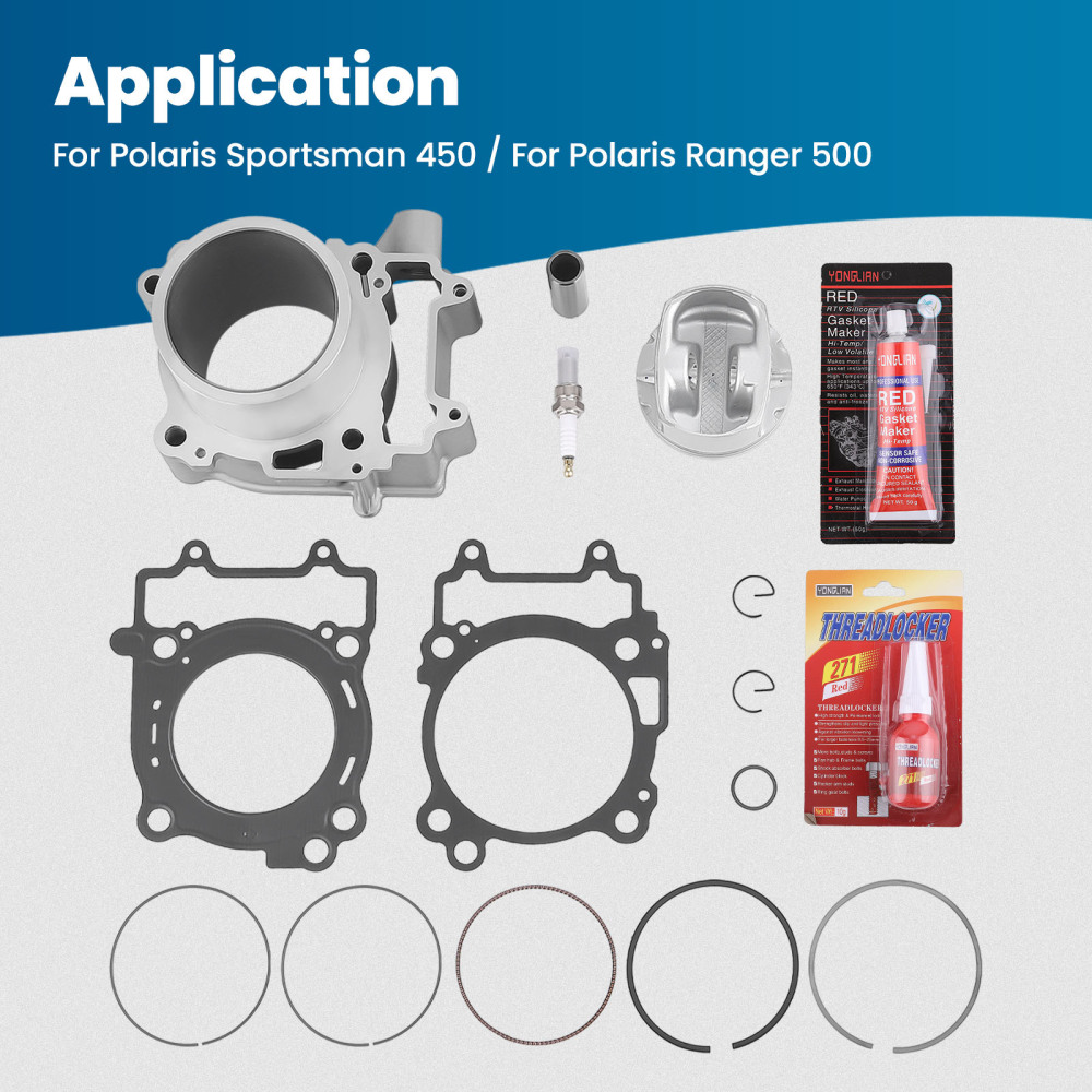 Top End Kit Cylinder Piston 93mm Gasket Kit For 2017-2022 compatible for Polaris Ranger 500