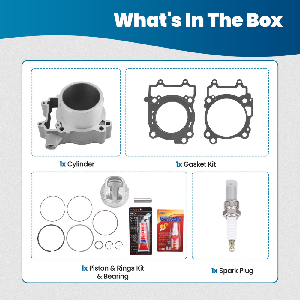 Top End Kit Cylinder Piston 93mm Gasket Kit For 2017-2022 compatible for Polaris Ranger 500