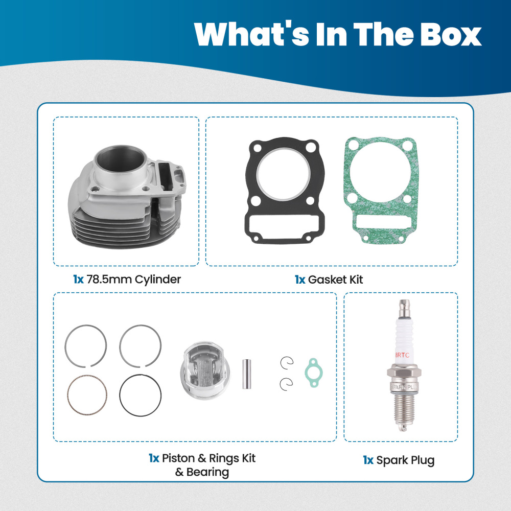 78.5mm Cylinder Jug Top End Piston Gaskets Kit compatible for Polaris Magnum 325 2000-2002